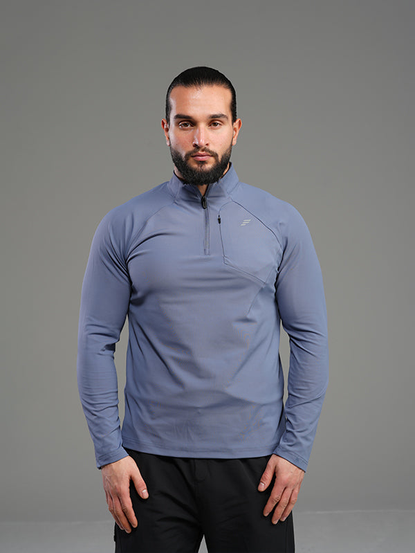 Polyester Quarter-Zip Long-Sleeve Top