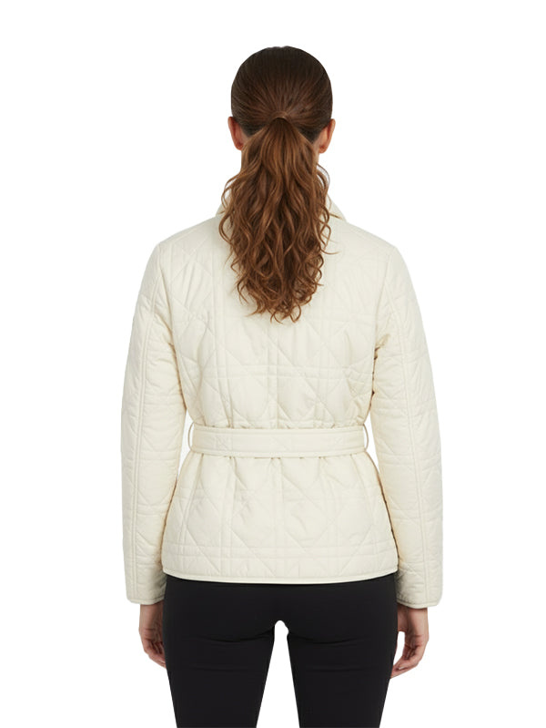 Short lightweight down jacket with belt