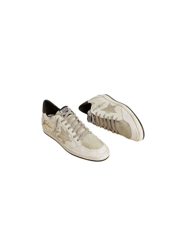 Golden goose ball star grey leather trainers white