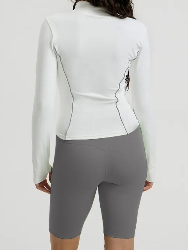 Styli Active Reflective Zip Tape & Contour Seam Detail Zip Up Jacket