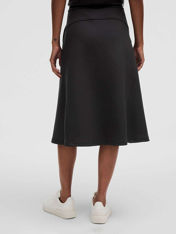 Modal-Blend High-Rise A-Line Midi Skirt