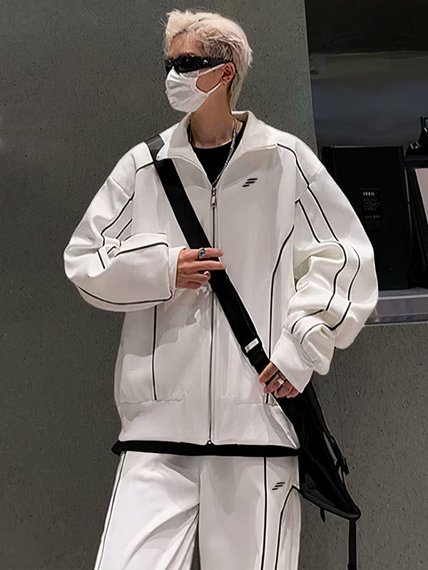 set wide leg sports pants and jackets
