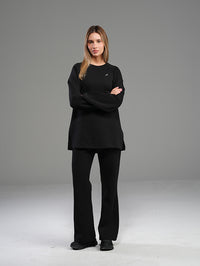Set Long Sleeve Shirt with Wide Leg Pant