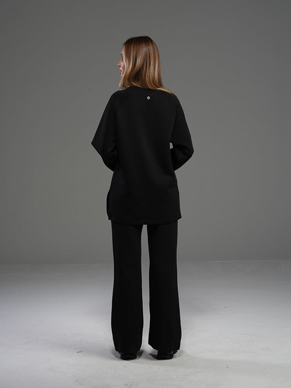 Set Long Sleeve Shirt with Wide Leg Pant