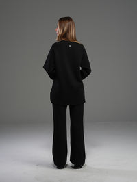 Set Long Sleeve Shirt with Wide Leg Pant