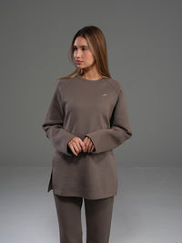 Set Long Sleeve Shirt with Wide Leg Pant