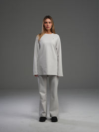 Set Long Sleeve Shirt with Wide Leg Pant