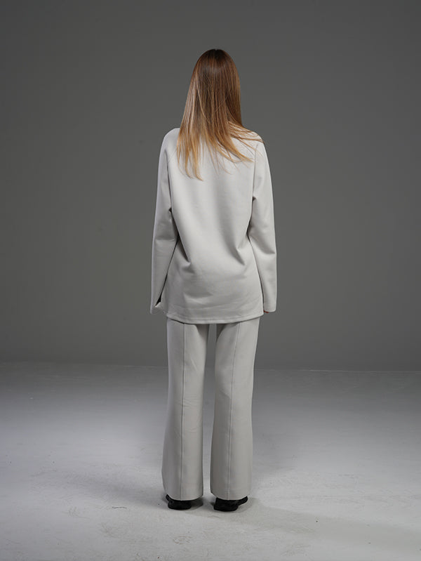 Set Long Sleeve Shirt with Wide Leg Pant