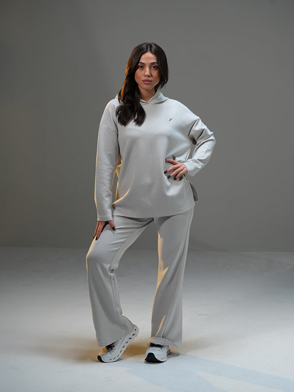 Set Long Sleeve Shirt with Wide Leg Pant