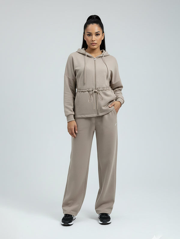 Set Long Soft Touch Jacket and Wide Leg Pant