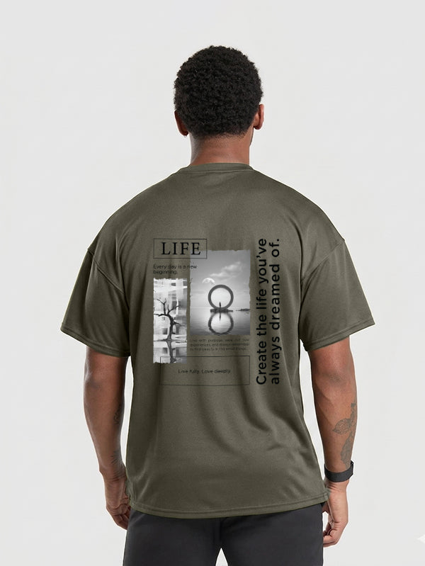 Life Graphic Cotton T-shirt