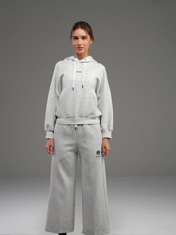 Set Hoodie with Wide Leg Pant