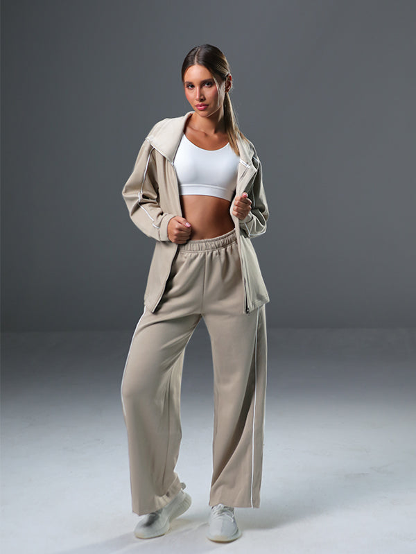 set wide leg pants and jackets