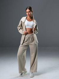 set wide leg pants and jackets