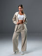 set wide leg pants and jackets
