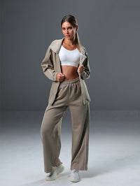 set wide leg pants and jackets