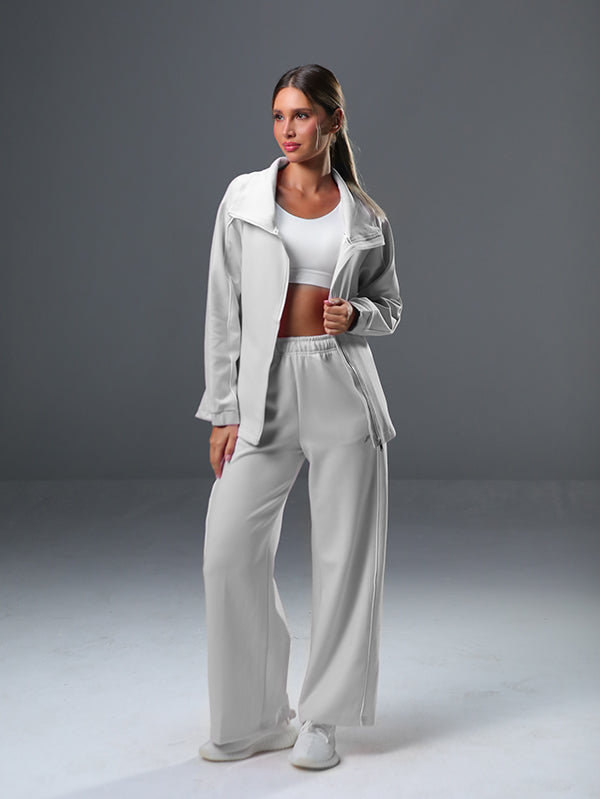 set wide leg pants and jackets