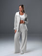 set wide leg pants and jackets