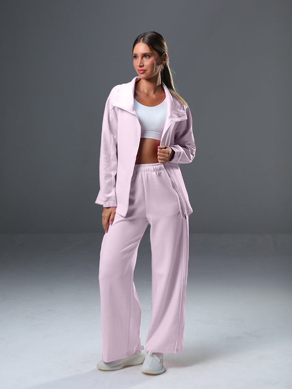 set wide leg pants and jackets