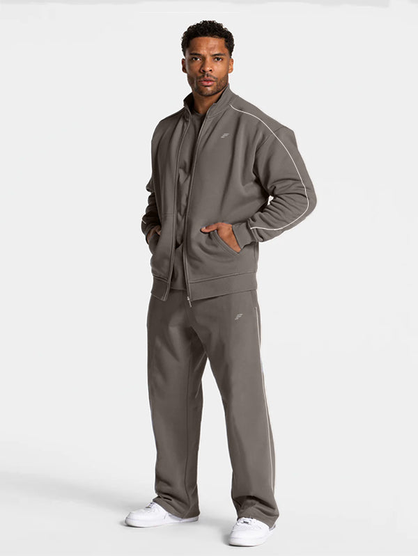 Set Contrastline Jacket and Wide Leg Pant