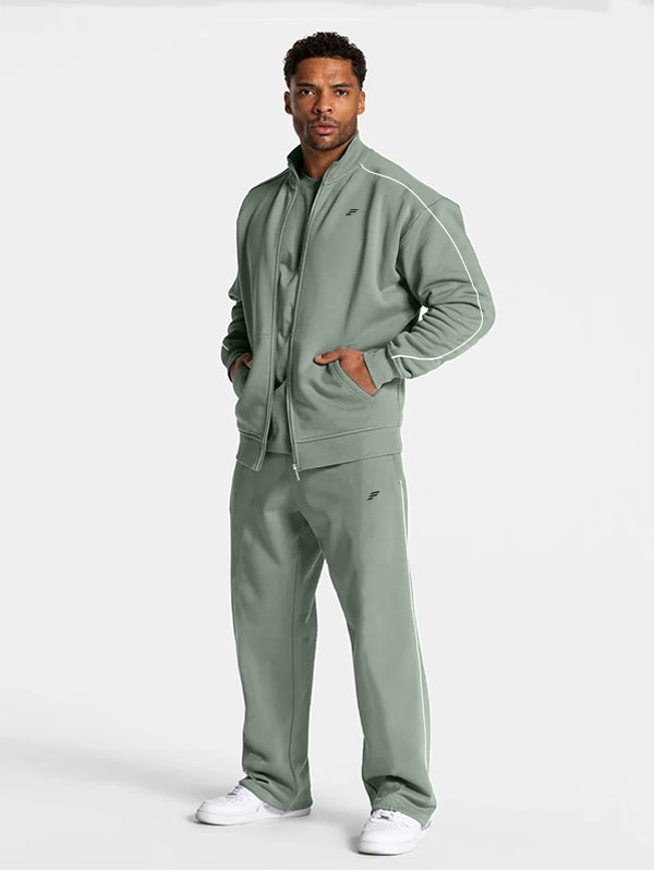 Set Contrastline Jacket and Wide Leg Pant