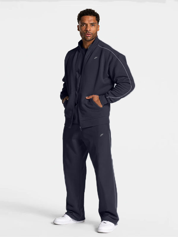 Set Contrastline Jacket and Wide Leg Pant