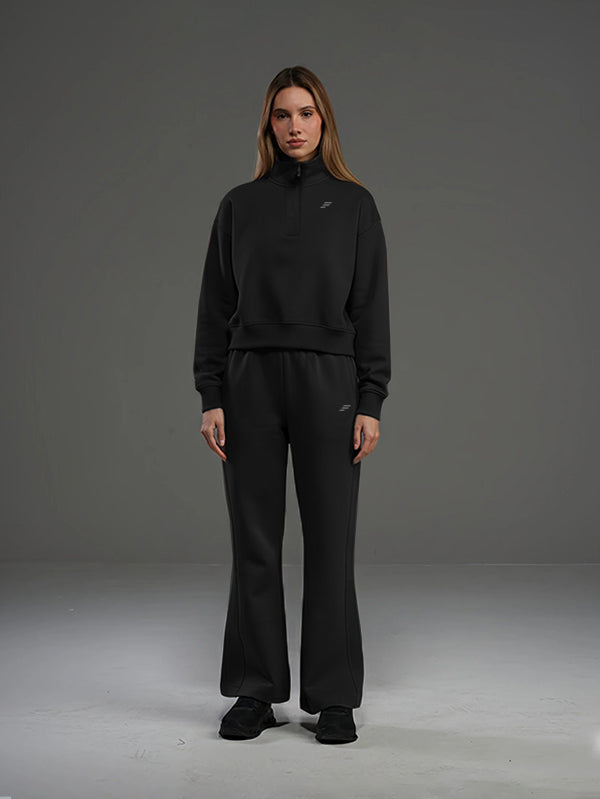 Set Cropped Sweatshirt With Wide Leg Pant