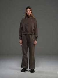 Set Cropped Sweatshirt With Wide Leg Pant