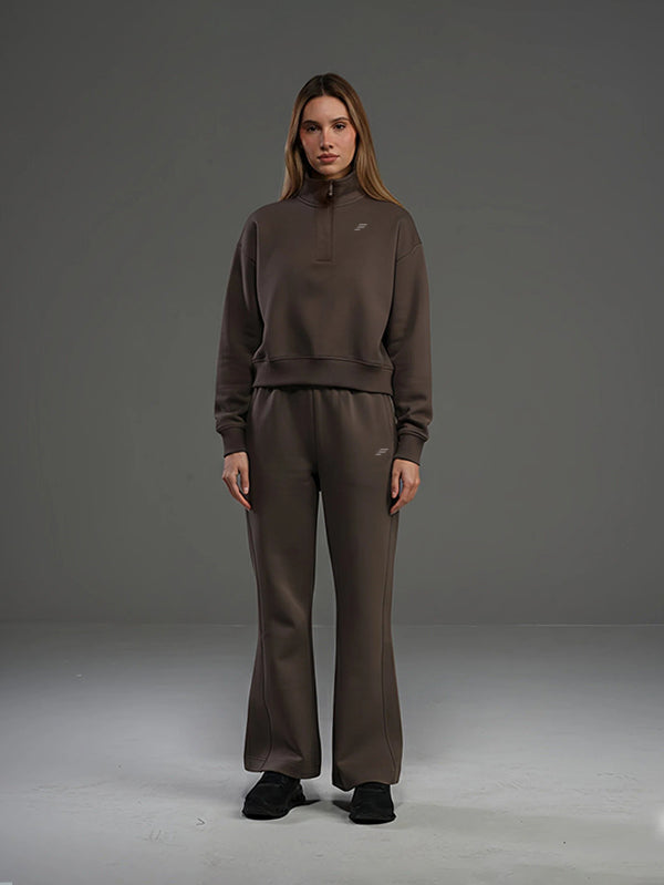 Set Cropped Sweatshirt With Wide Leg Pant
