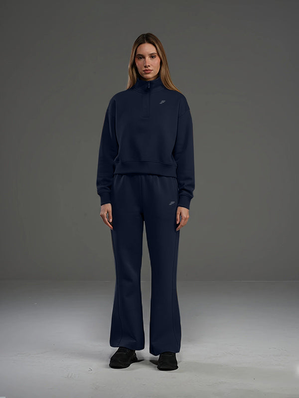 Set Cropped Sweatshirt With Wide Leg Pant