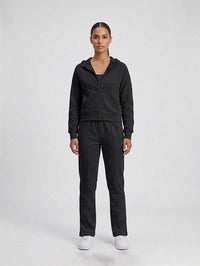 Set Cropped Jacket With straight Leg Pant