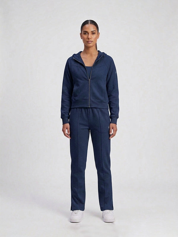 Set Cropped Jacket With straight Leg Pant