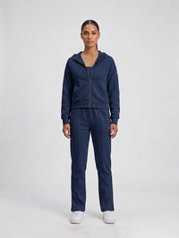 Set Cropped Jacket With straight Leg Pant