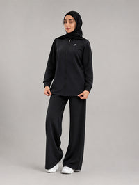 Set Cotton Jacket With Wide Leg Pant
