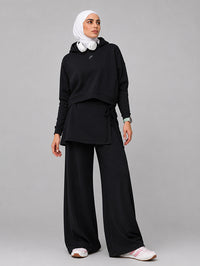 Set Hoodie with Wide Leg Pant with Waist Cover (3 Pieces)