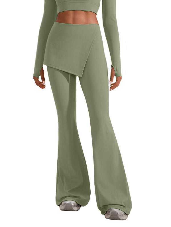 High waist Flare Pants with layered skirt overlay