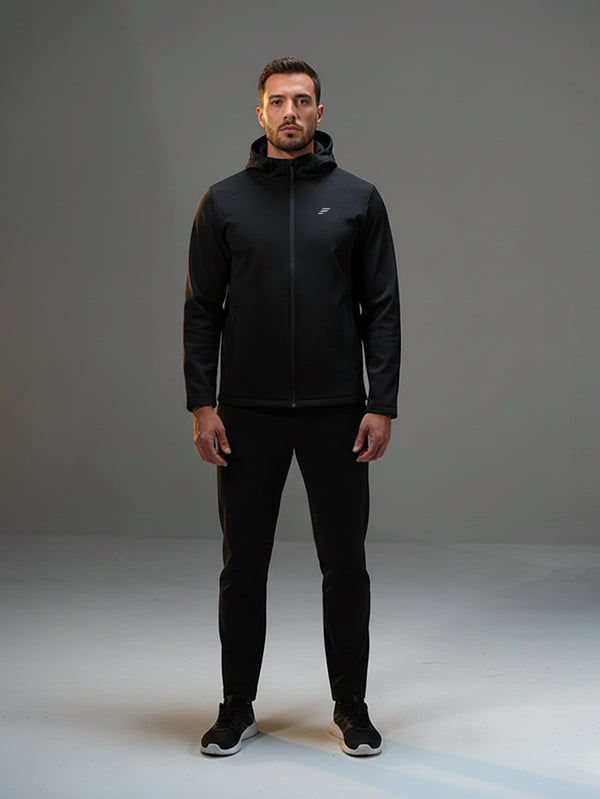 Polyester Set Jacket with Straight Leg Pant