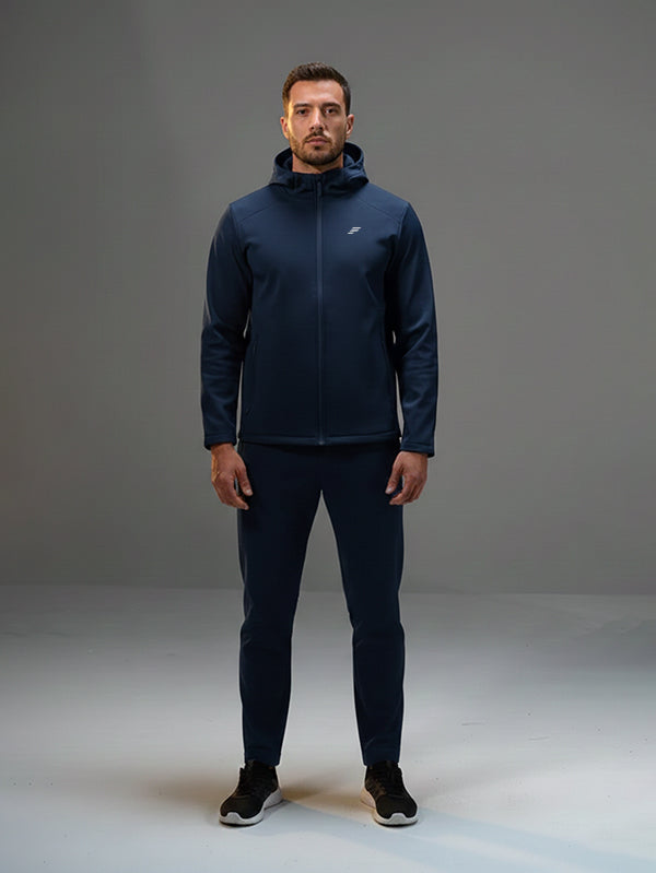 Polyester Set Jacket with Straight Leg Pant