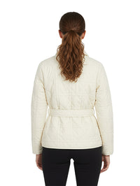 Short lightweight down jacket with belt