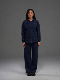 Set Cotton Jacket with Wide Leg Pant