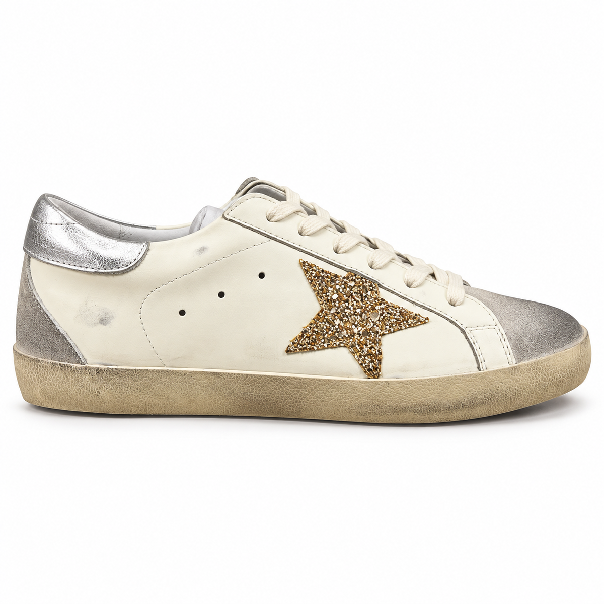 Golden goose White super star glitter gold