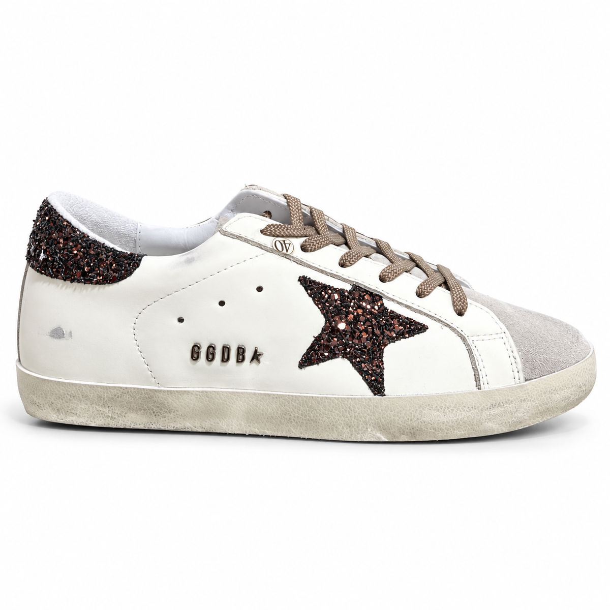 golden goose  super star glitter brown