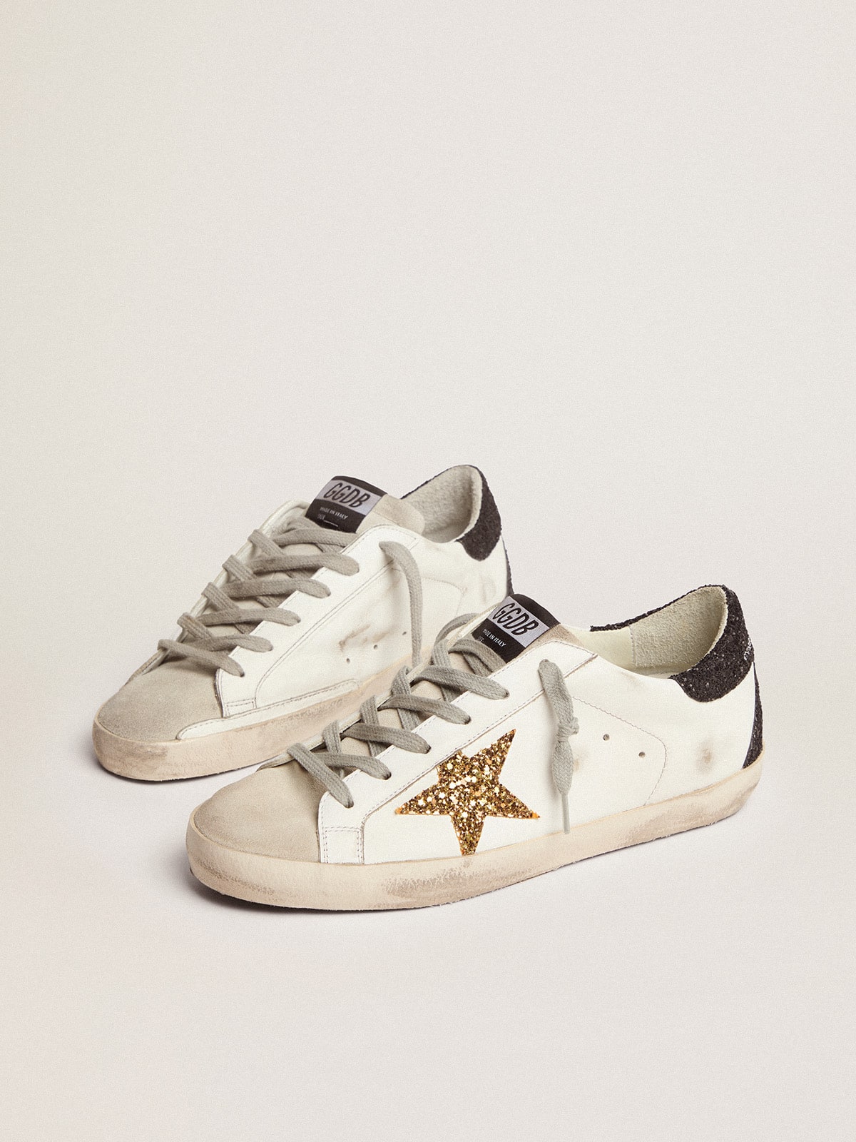 Golden Goose Super-Star in Nappa Leather with Gold Glitter