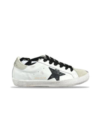 Golden goose white b.grey leather