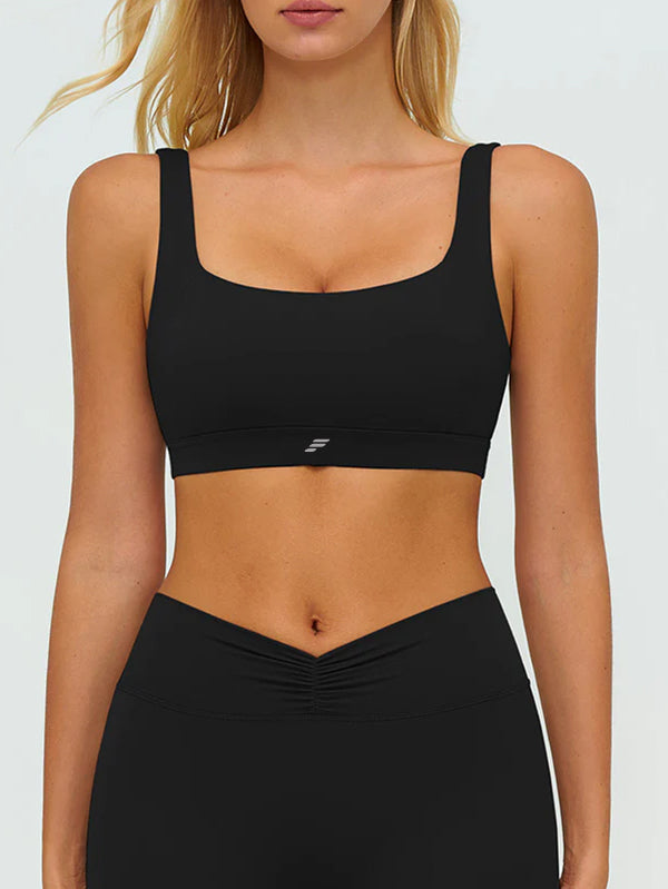 Wide-Strap Supportive Sports Bra