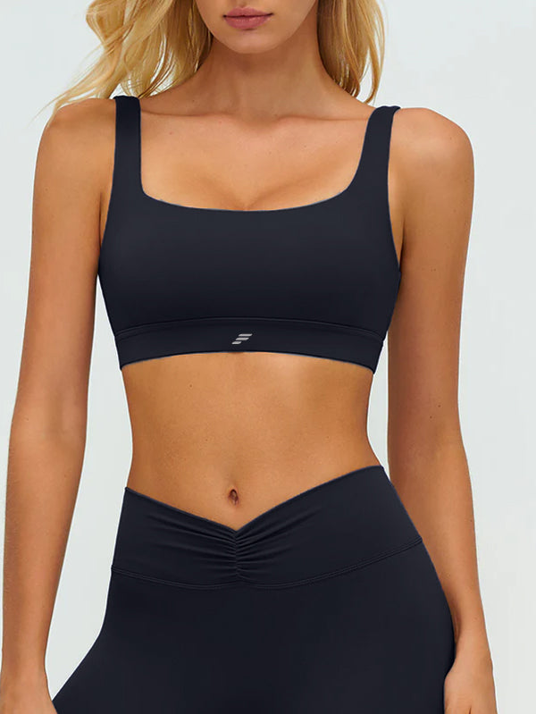Wide-Strap Supportive Sports Bra