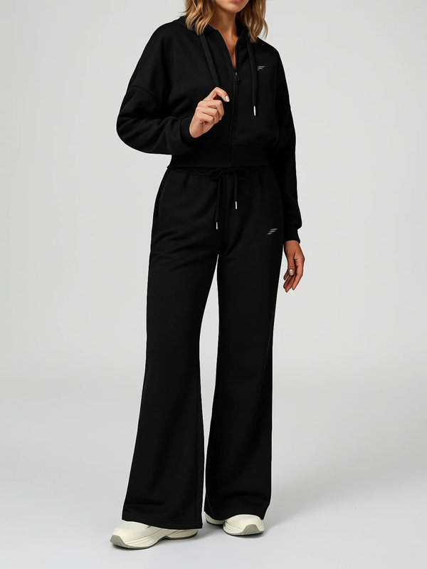 set cropped Jacket with wide leg pant
