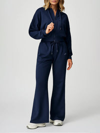 set cropped Jacket with wide leg pant