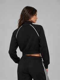 Set Cropped Jacket with Wide Leg Pant