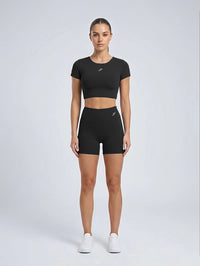 Set Short Sleeve Cropped Top with Short